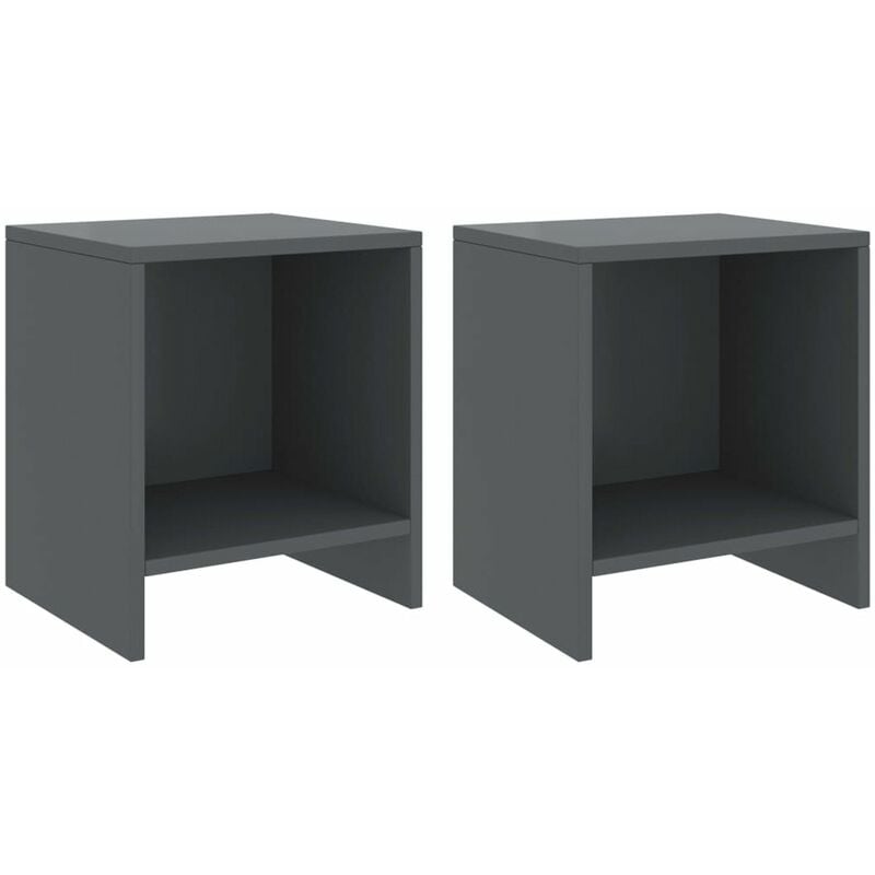 

Mesitas de noche 2 uds madera de pino gris oscuro 35x30x40 cm