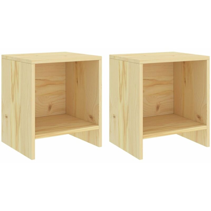 

Mesitas de noche 2 uds madera de pino madera clara 35x30x40 cm