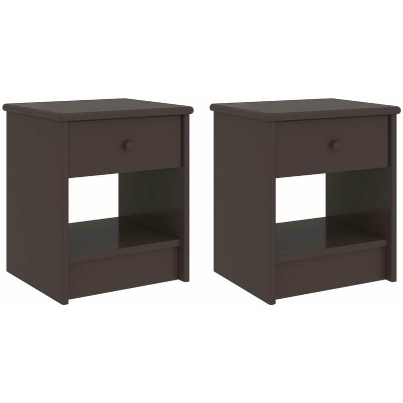 

Mesitas de noche 2 uds madera de pino marrón oscuro 35x30x40 cm