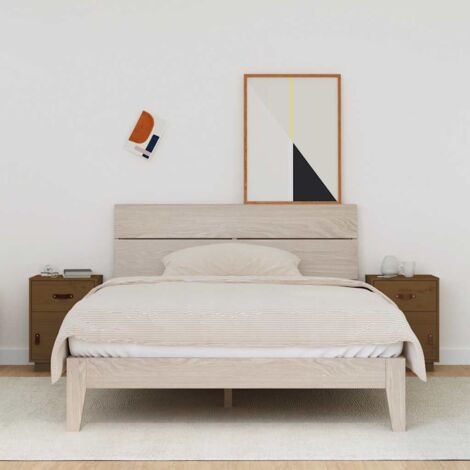 Mesitas de noche 2 uds madera de pino marrón miel 40x34x55 cm vidaXL