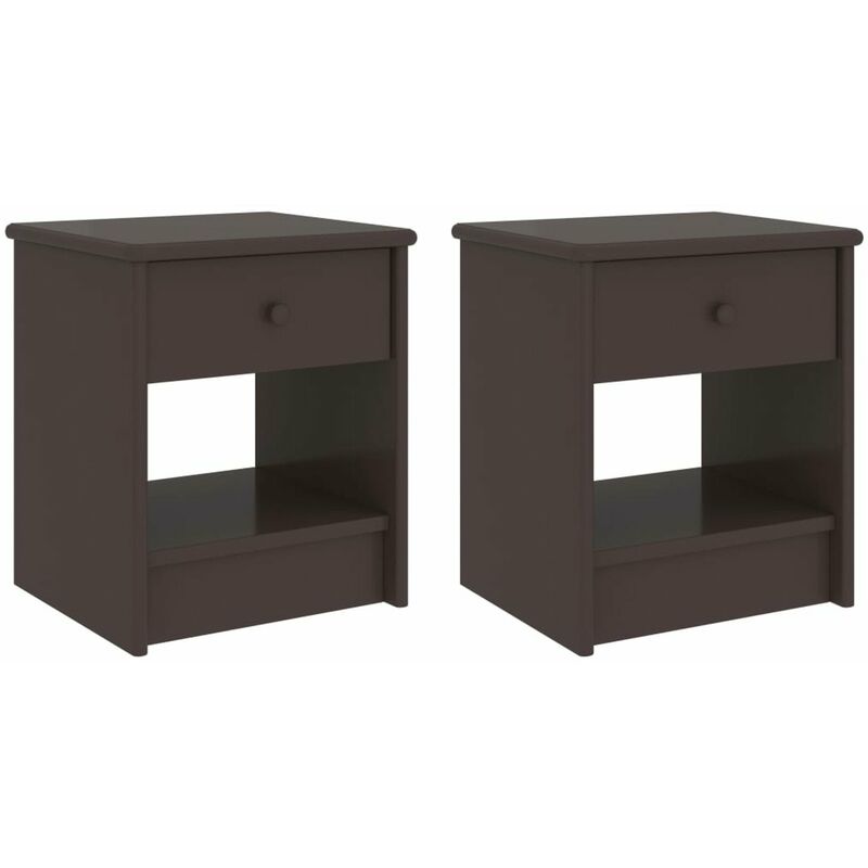 

Mesitas de noche 2 uds madera de pino marron oscuro 35x30x40 cm