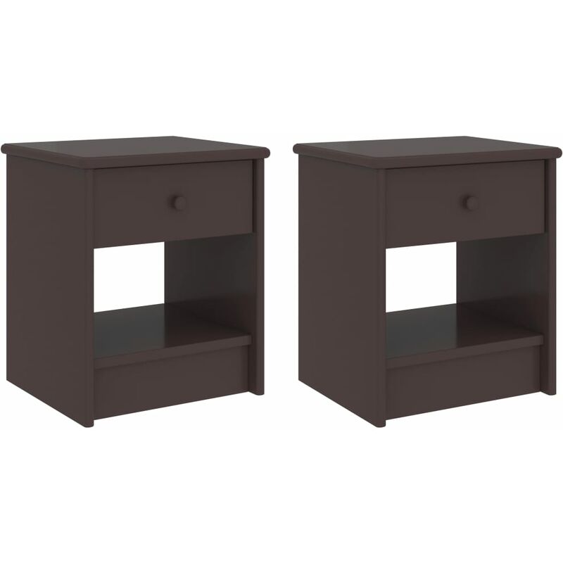 

Mesitas de noche 2 uds madera de pino marrón oscuro 35x30x40 cm