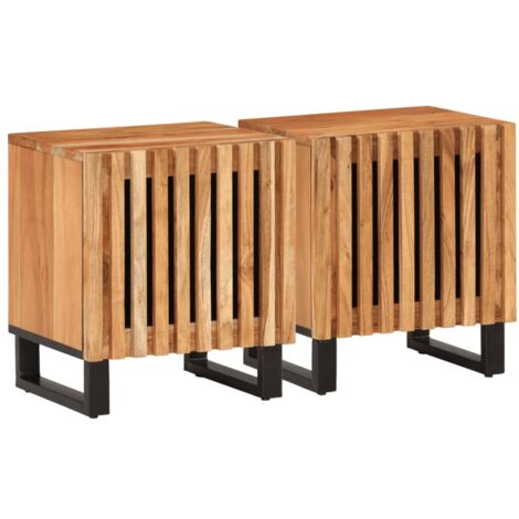 Mesitas de noche 2 uds madera maciza de acacia 40x34x46 cm vidaXL