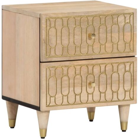 Mesitas de noche 2 uds madera maciza de mango 40x33x46 cm