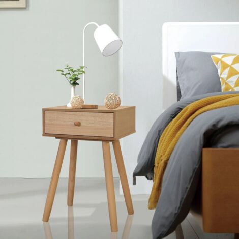 Mesitas de noche 2 uds madera maciza de pino marrón 40x30x61cm vidaXL
