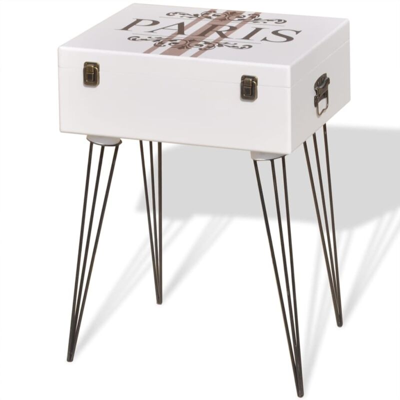 

vidaXL Mesita de Noche 40x30x57 cm Blanco - Blanco