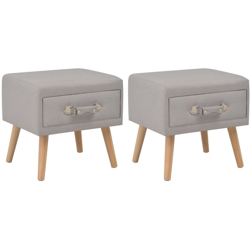 

Mesitas de noche 2 unidades 40x35x40 cm tela gris - Gris