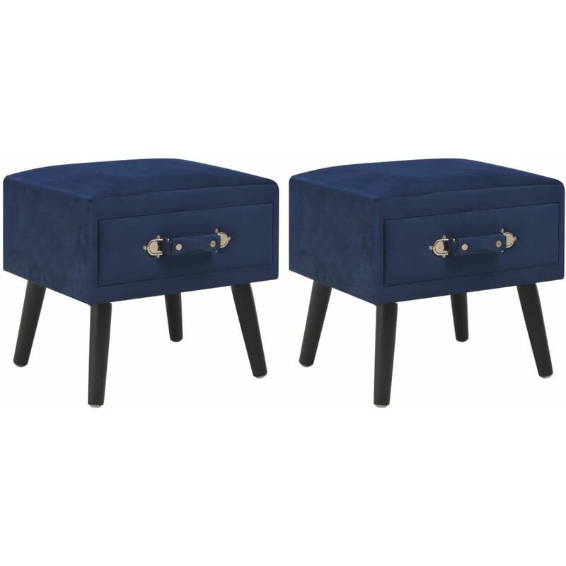 

Happyshopping - Mesitas de noche 2 unidades 40x35x40 cm terciopelo azul
