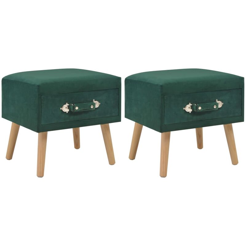 

Mesitas de noche 2 unidades 40x35x40 cm terciopelo verde