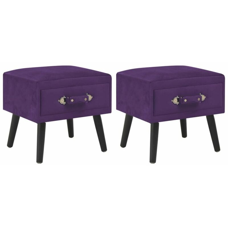 

Mesitas de noche 2 unidades 40x35x40cm terciopelo morado oscuro
