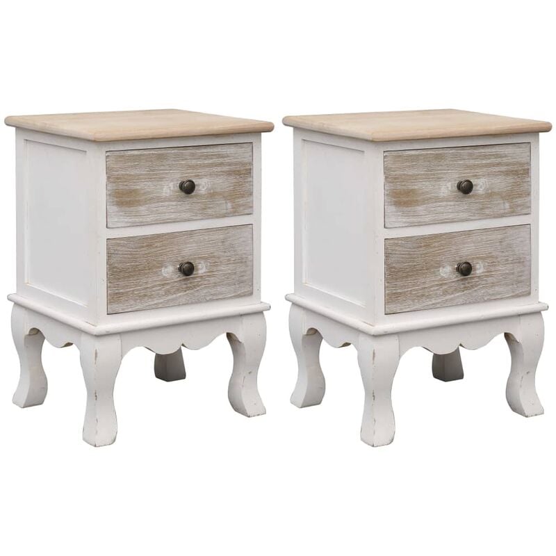 

Mesitas de noche 2 unidades madera de Paulownia 35x30x50 cm - Blanco