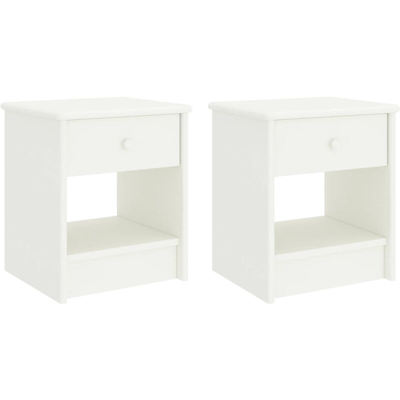 

Mesitas de noche 2 unidades madera de pino blanco 35x30x40 cm