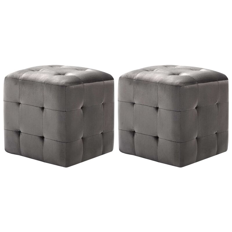 

Mesitas de noche 2 unidades terciopelo gris 30x30x30 cm