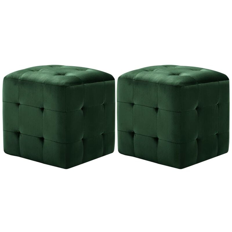 

Mesitas de noche 2 unidades terciopelo verde 30x30x30 cm