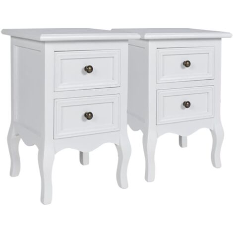 Mesitas de noche con 2 cajones 2 unidades MDF blanca vidaXL