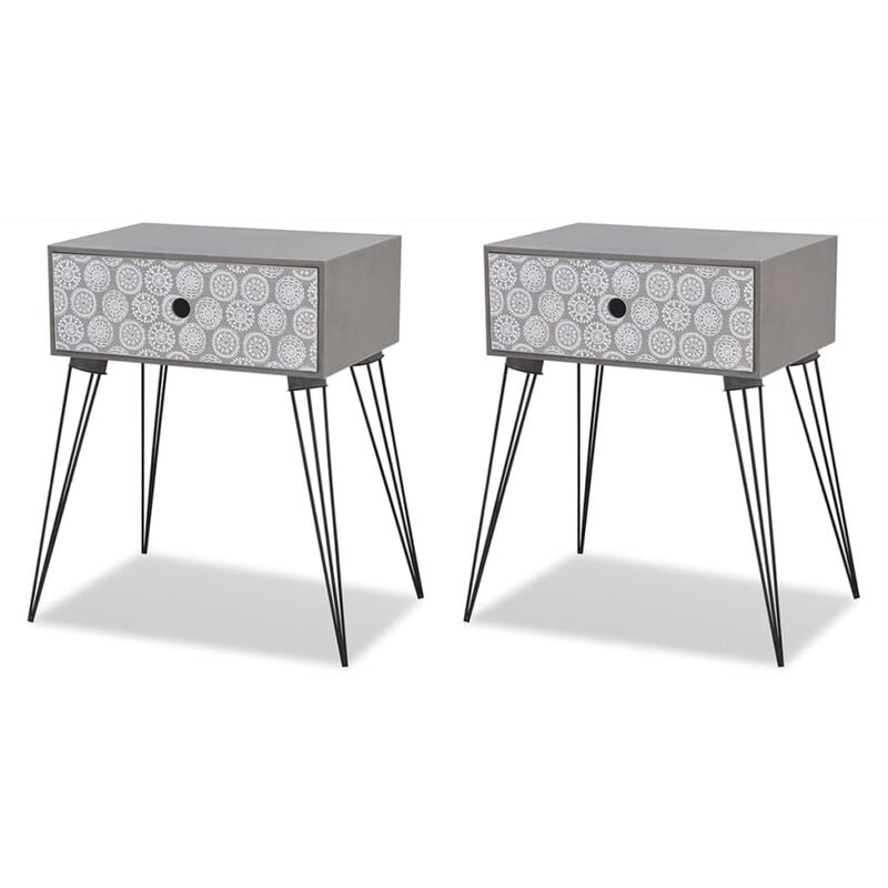 

Mesitas de noche con cajon 2 unidades gris