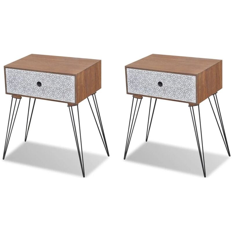 

Mesitas de noche con cajon 2 unidades marron