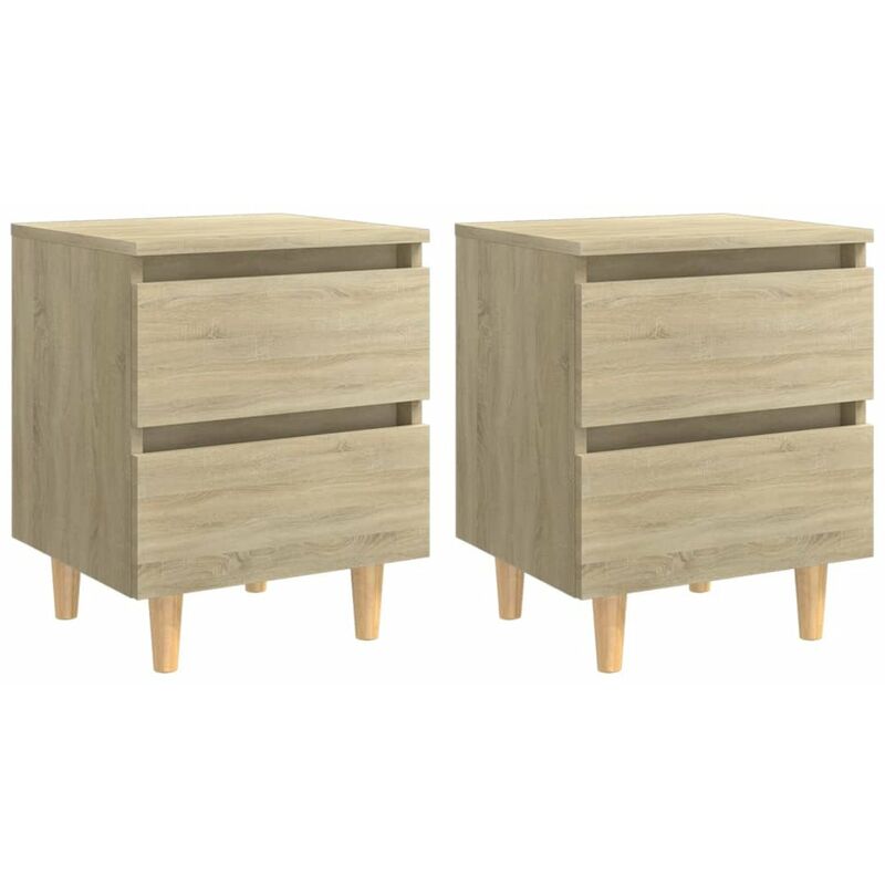 

Mesitas de noche con patas 2 uds pino roble Sonoma 40x35x50 cm
