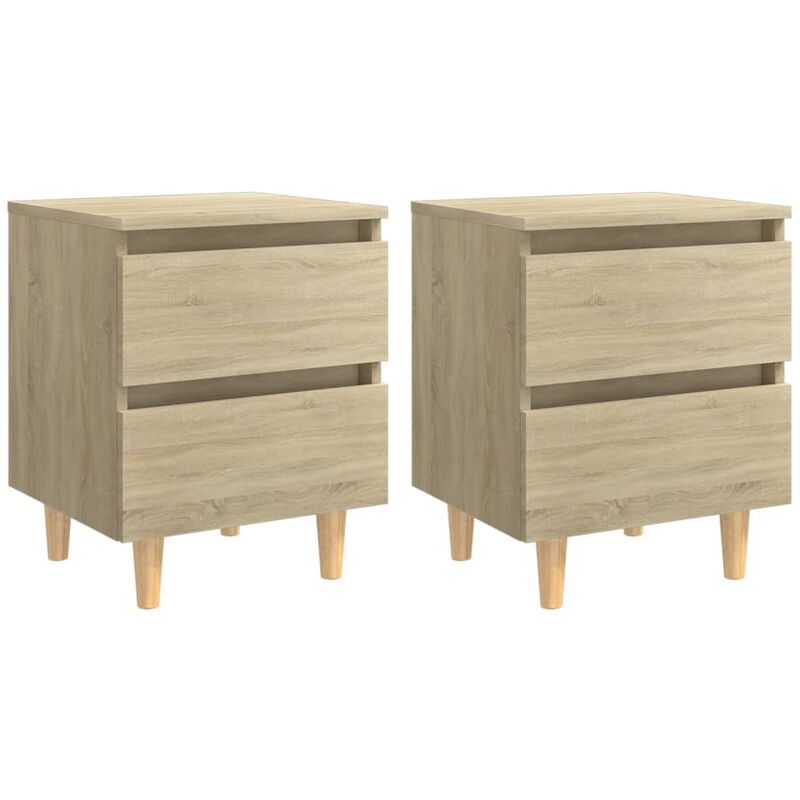 

Mesitas de noche con patas 2 uds pino roble Sonoma 40x35x50 cm