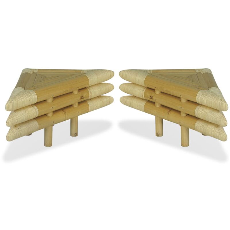 

Mesitas de noche de bambú natural 2 unidades 60x60x40 cm - Marrón - Vidaxl