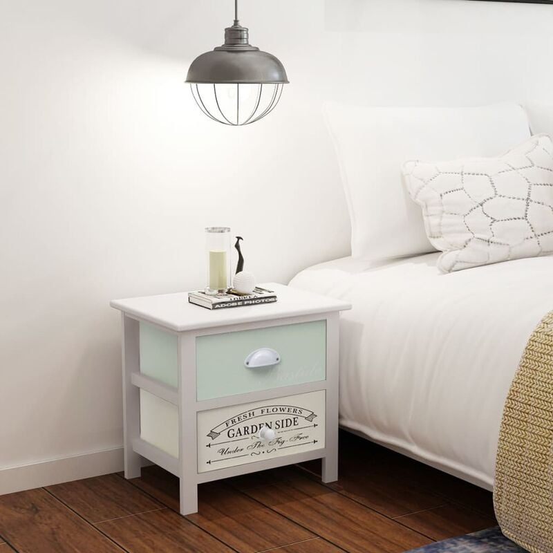 

Mesitas de noche de estilo francés de madera 2 unidades - Blanco