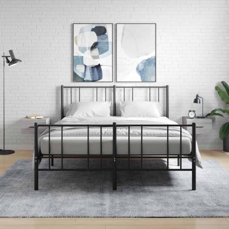Mesitas de noche de pared 2 uds color gris  35x35x20 cm