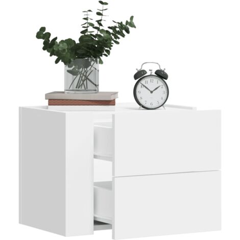 Mesitas de noche de pared 2 unidades blanca 45x30x35 cm vidaXL