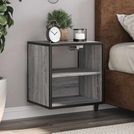 Mesitas de noche de pared 2 unidades gris  40x31x39,5 cm