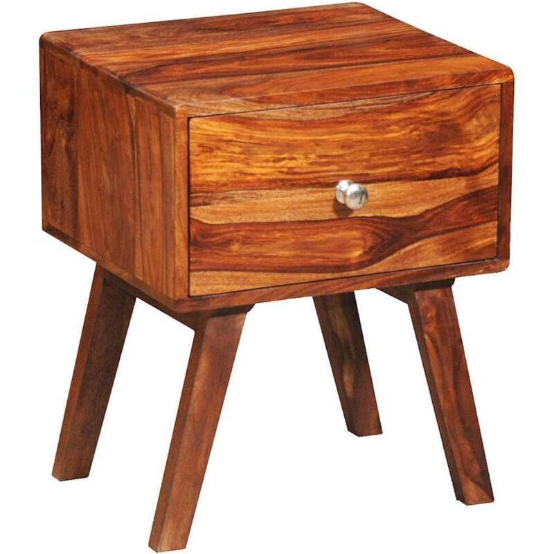 

vidaXL Madera Maciza Sheesham Mesita de Noche con 1 Cajón 55 cm - Marrón