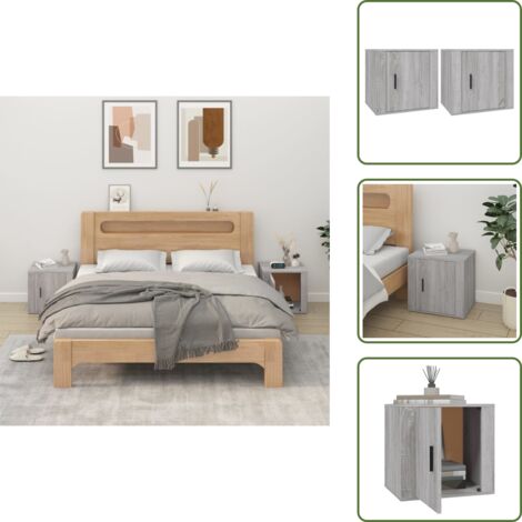 Mesitas de noche modernas - vidaXL Mesitas de noche 2 unidades color gris Sonoma 50x39x47 cm - Mesitas de noche con almacenamiento