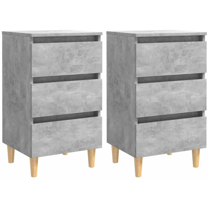 

Mesitas de noche patas 2 uds madera maciza gris 40x35x69 cm