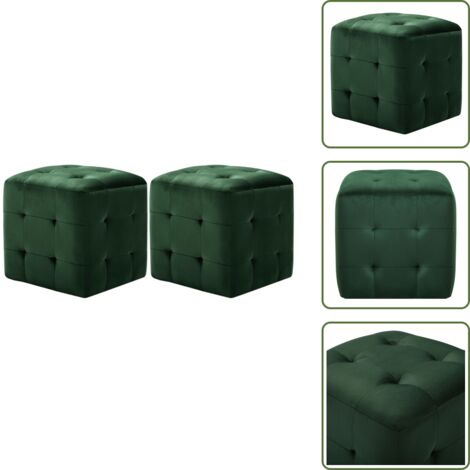 Mesitas de noche retro - vidaXL Mesitas de noche 2 unidades terciopelo verde 30x30x30 cm - Mesitas de noche con cuero artificial