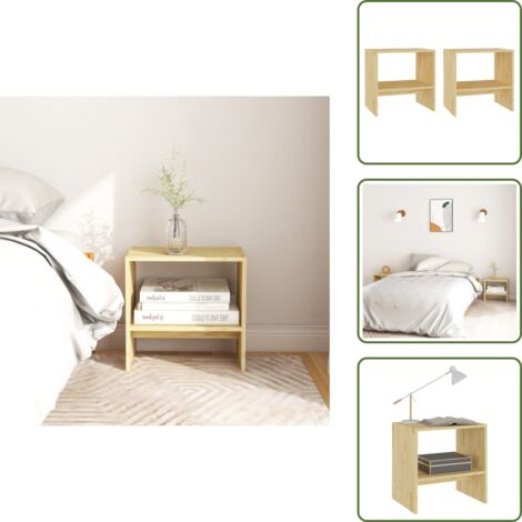 Mesitas de noche - vidaXL Mesitas de noche 2 uds madera maciza de pino 40x30,5x40 cm - Mesita de noche de madera maciza