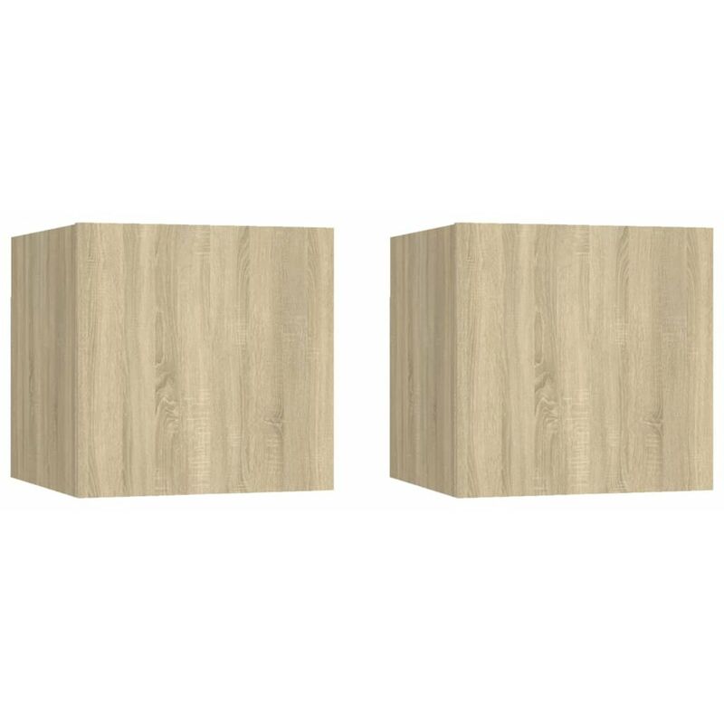 

Mesitas noche 2 uds aglomerado color roble Sonoma 30,5x30x30cm