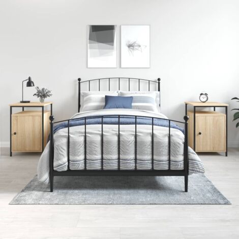 Mesitas noche 2 uds madera contrachapada color roble 40x42x60cm vidaXL