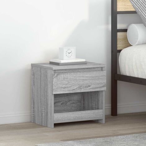 Mesitas noche 2 uds madera contrachapada gris  40x30x39cm