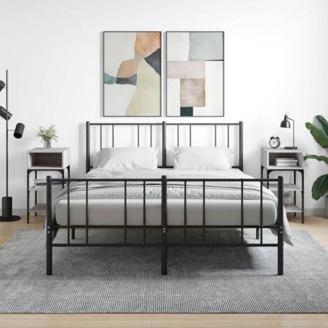 Mesitas noche 2 uds madera ingeniería gris  35x34,5x70 cm