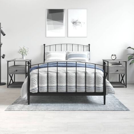 Mesitas noche 2 uds madera ingeniería gris  40x42x55 cm