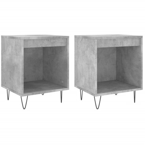 Mesitas noche 2 uds madera ingeniería gris hormigón 40x35x50 cm vidaXL