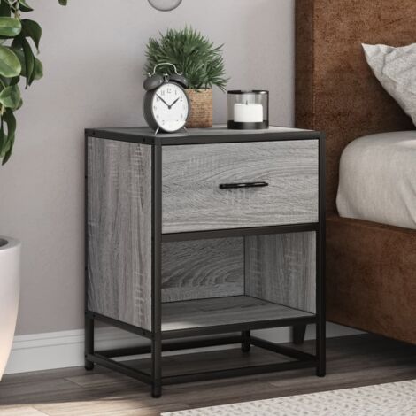 Mesitas noche 2 uds madera ingeniería gris Sonoma 40x31x50 cm vidaXL