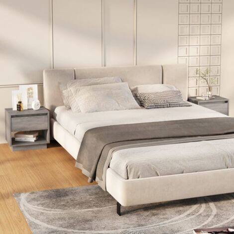 Mesitas noche 2 uds madera ingeniería gris Sonoma 45x34x44 cm vidaXL