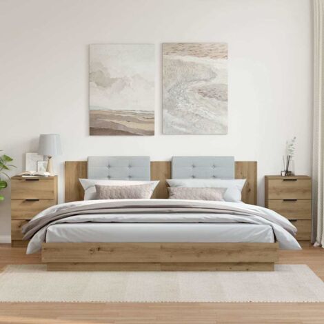 Mesitas noche 2 uds madera ingeniería roble artisan 40x36x65 cm