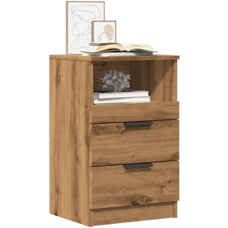 Mesitas noche 2 uds madera ingeniería roble artisan 40x36x65 cm vidaXL