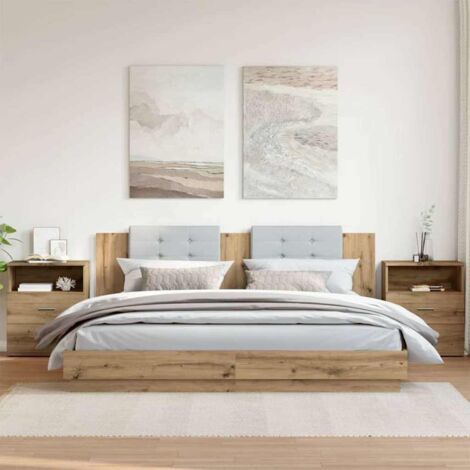 Mesitas noche 2 uds madera ingeniería roble artisan 50x32x60 cm vidaXL