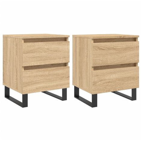 Mesitas noche 2 uds madera ingeniería roble Sonoma 40x35x50 cm vidaXL