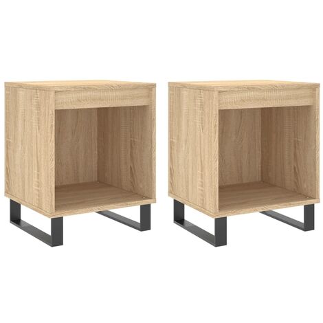 Mesitas noche 2 uds madera ingeniería roble Sonoma 40x35x50 cm vidaXL