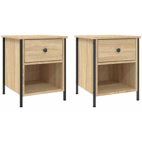 Mesitas noche 2 uds madera ingeniería roble Sonoma 40x42x50 cm vidaXL