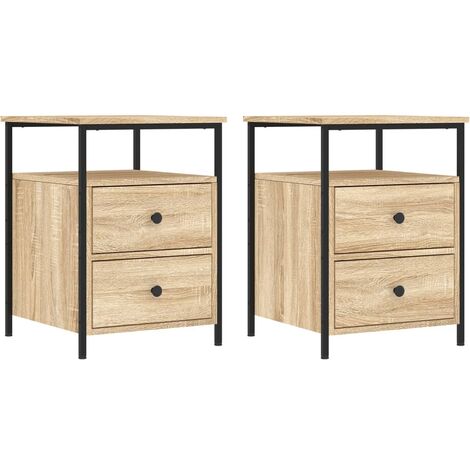 Mesitas noche 2 uds madera ingeniería roble Sonoma 44x45x60 cm vidaXL