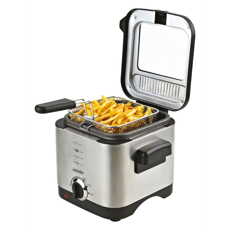 Fabrilamp - Mesko MS4910 Friteuse Électrique à Huile 1,5 l, Température Réglable, Cuve Amovible 900W