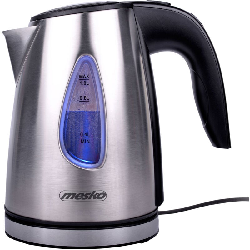 MS1351 Bouilloire Électrique 1,0 Litre, Cuve en acier Inoxydable sans bpa 1630W Argent - Mesko